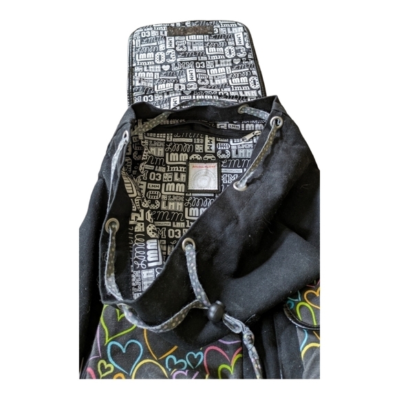 Little Mismatched Black/Multi-color Expandable backpack EUC - Picture 2 of 4